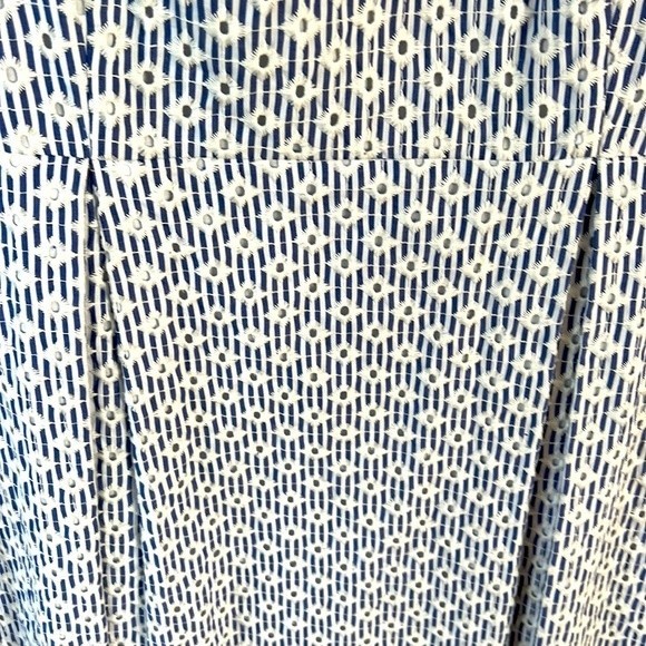 Women's Brooks Brothers Sleeveless Pleated Eyelet Cotton Striped Dress sz 10P - Picture 3 of 8